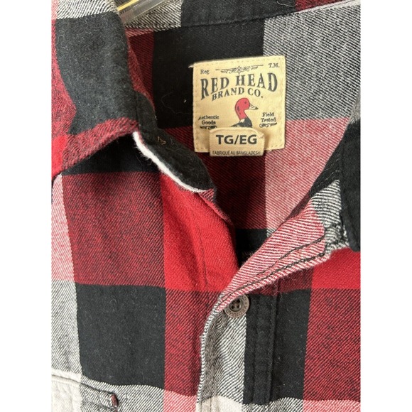 Men’s Red Head Brand Co. XL/TG Red/Blk./Gray Flannel Button Up Long Sleeve Shirt - Picture 4 of 6